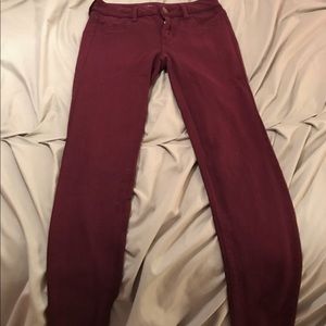 maroon jeggings